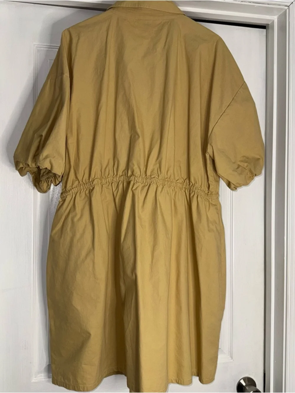 J. Crew Puff Sleeve Poplin Dress Mini XXL Golden Desert Tan
